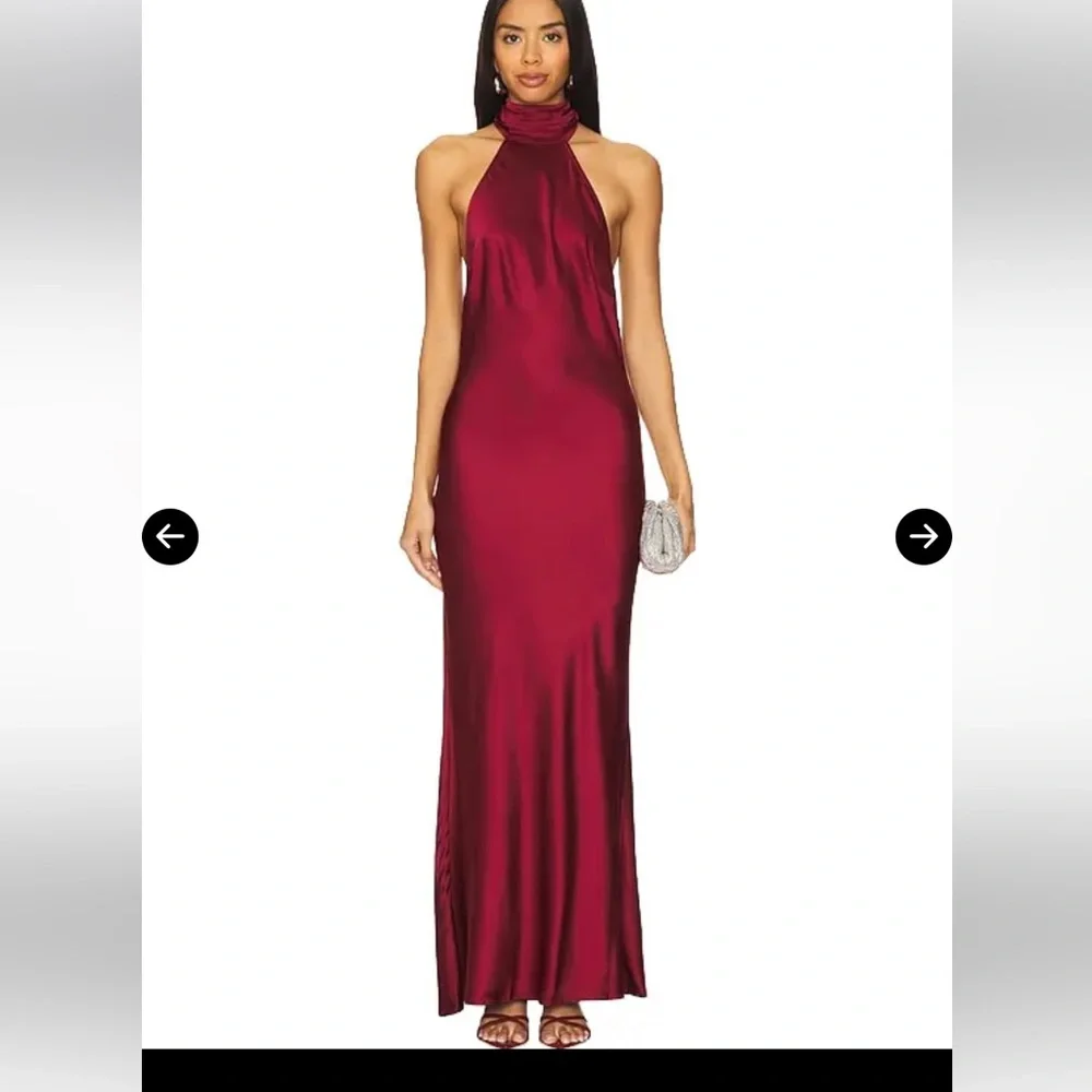 House of Harlow 1960 Deep Red Halter Maxi Dress - Picture 1 of 2